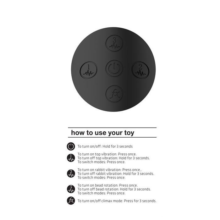 Vive Izara Rotating Beads Rabbit Vibrator - Black