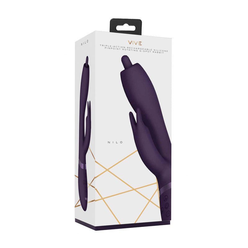 Vive Nilo Swirling Tip Rabbit Vibrator - Purple