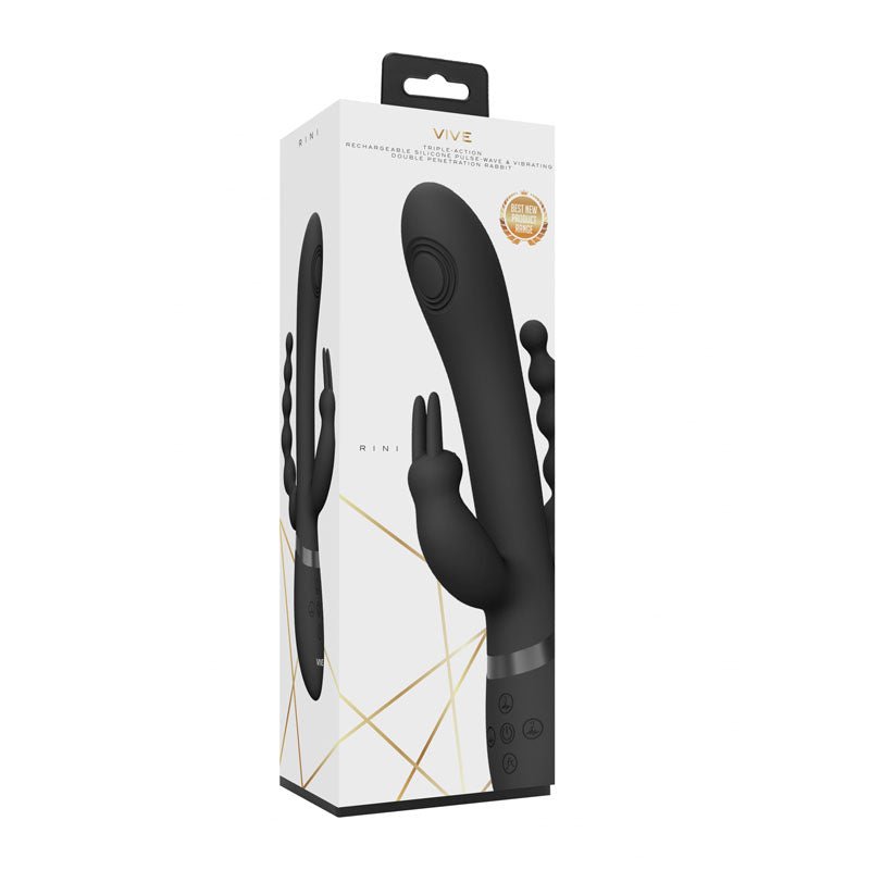 Vive RINI Rabbit Vibrator with Anal Teaser - Black