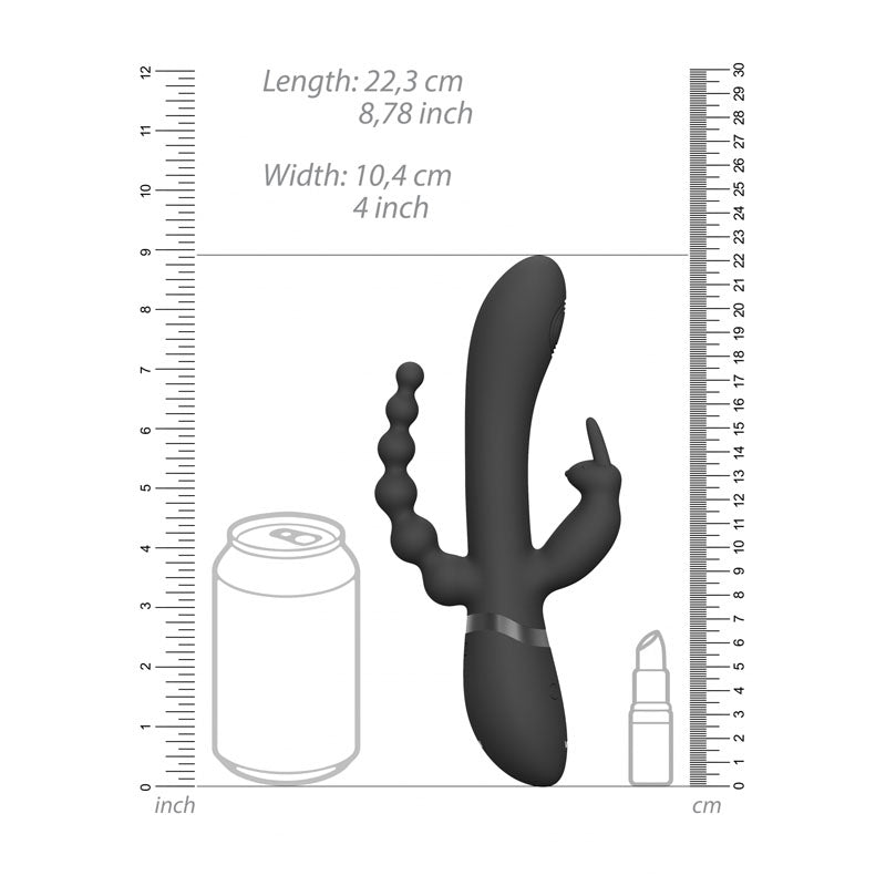 Vive RINI Rabbit Vibrator with Anal Teaser - Black