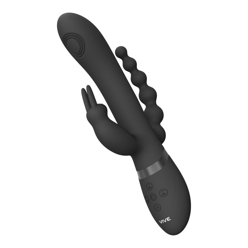 Vive RINI Rabbit Vibrator with Anal Teaser - Black