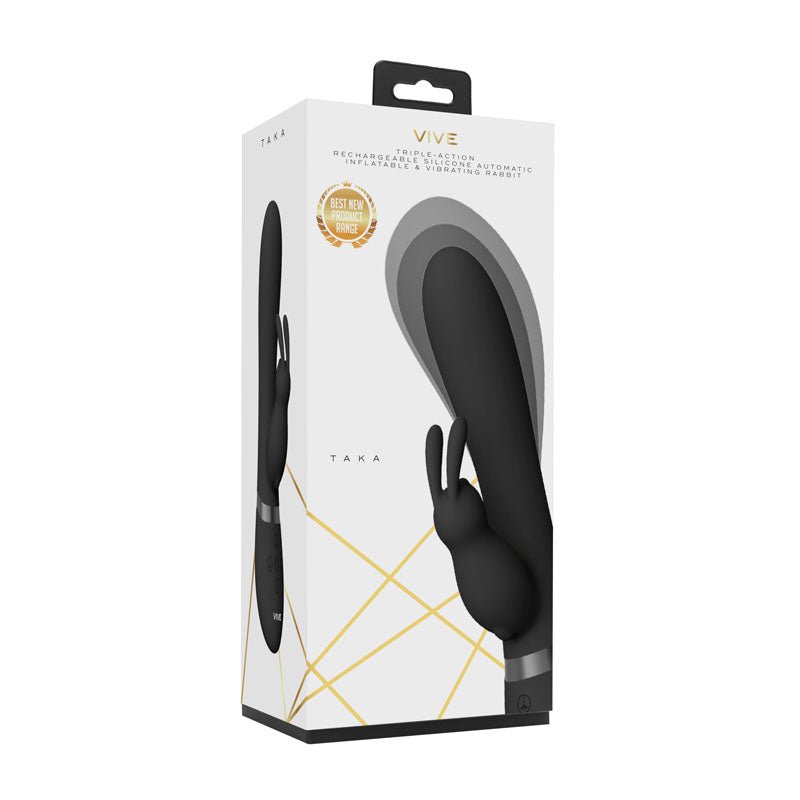 Vive TAKA Inflatable Rabbit Vibrator - Black