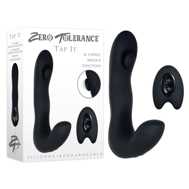 Zero Tolerance Tap It - Black Prostate Massager with Remote Control